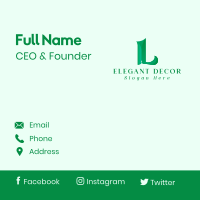 Leaf Letter L Business Card Image Preview