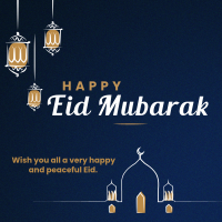 Eid Mubarak Lanterns Instagram Post Design