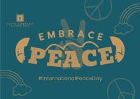 Embrace Peace Day Postcard