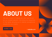 Geometric About Us Postcard Design