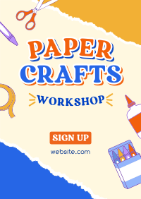 Kids Paper Crafts Poster Design