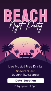 Beach Night Party Instagram Story