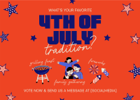 Quirky 4th of July Traditions Postcard