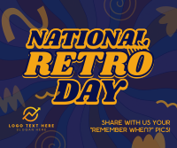 Swirly Retro Day Facebook Post Design