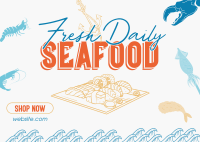 Fun Seafood Restaurant Postcard