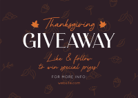 Thanksgiving Day Giveaway Postcard