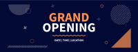 Geometric Shapes Grand Opening Facebook Cover Design