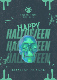 Grunge Futuristic Halloween Flyer