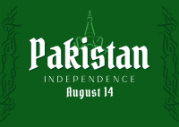 Pakistan Independence Postcard Design