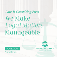 Making Legal Matters Manageable Instagram Post