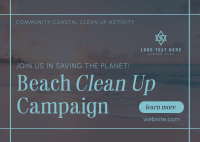 Beach Clean Up Drive Postcard