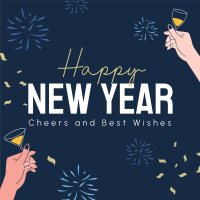 New Year Toast Greeting Instagram Post Image Preview