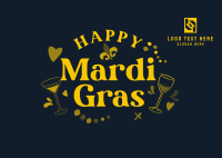 Mardi Gras Toast Postcard