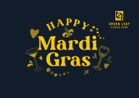 Mardi Gras Toast Postcard Image Preview