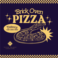 Retro Brick Oven Pizza Instagram Post Image Preview