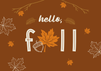 Hello Fall Greeting Postcard