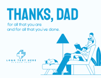 Thanks Dad For Everything Thank You Card Image Preview