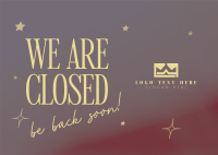 We're Closed Postcard