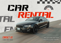 Edgy Car Rental Postcard Design