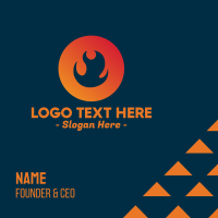 Flame Fire Circle Business Card Image Preview