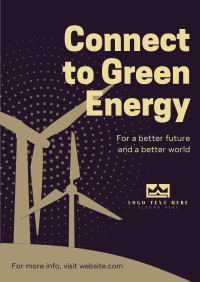 Green Energy Silhouette Poster