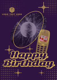 Retro Birthday Greeting Poster Design