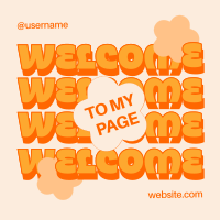 Quirky Welcome to My Page Instagram Post Design