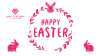 Easter Bunny Wreath Zoom Background