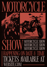 Retro Motorcycle Show Poster