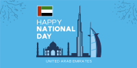 UAE National Day Landmarks Twitter Post