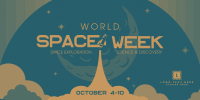 Retro Minimalist Space Week Twitter Post