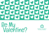 Valentine Retro Heart Postcard Image Preview