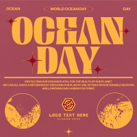 Retro Ocean Day Linkedin Post