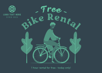 Free Bike Rental Postcard