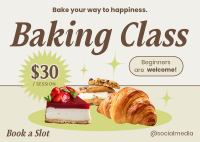 Baking Class Minimalist Postcard