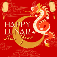 Lunar New Year Dragon Instagram Post Design