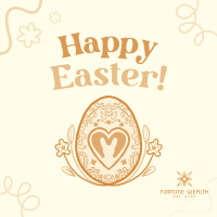 Floral Egg with Easter Bunny Instagram Post Image Preview