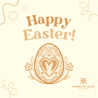 Floral Egg with Easter Bunny Instagram Post Image Preview