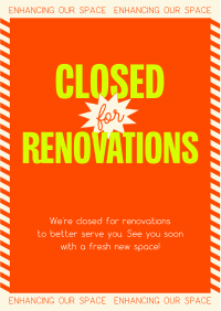 Minimalist Closed for Renovations Flyer