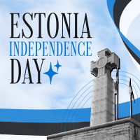 Minimal Estonia Day Linkedin Post Design