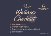 Wellness Checklist Postcard