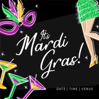 Mardi Gras Flapper Instagram Post Image Preview