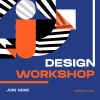 Modern Abstract Design Workshop Linkedin Post