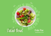 Vegan Salad Bowl Postcard Design