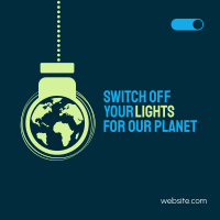 Earth Hour Lights Off Linkedin Post