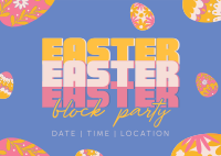 Easter Party Eggs Postcard