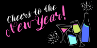 Cheers to New Year! Twitter Post Design