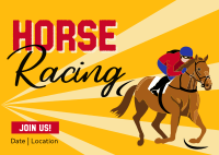 Vintage Horse Racing Postcard