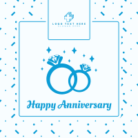 Wedding Anniversary Rings Instagram Post Design