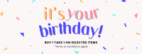 Birthday Confetti Shapes Facebook Cover Image Preview